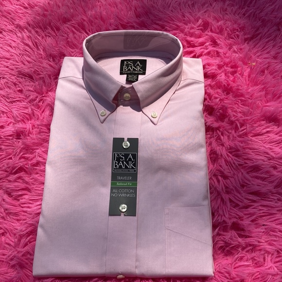 New from the package and NWT Jos. A Bank pink traveler shirt size 15.5X33 - Picture 2 of 5